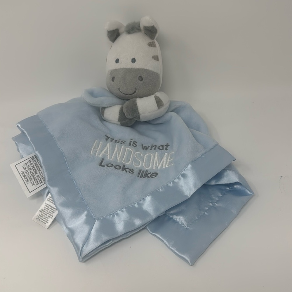 Carters Zebra Rattle Security Blanket Lovey This is What Handsome Looks Like